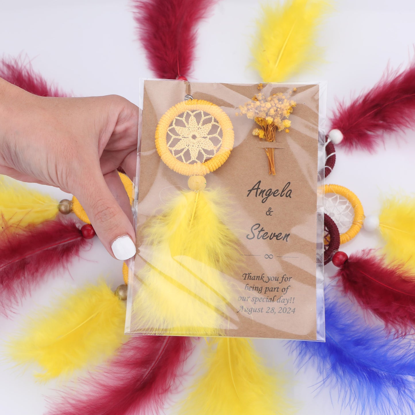 Handmade Dreamcatcher Keychain, Dreamcatcher Keychains Wedding Favors for Guest, Unique Favor for Baby Shower, Bridal Shower, Funerals & Birthdays