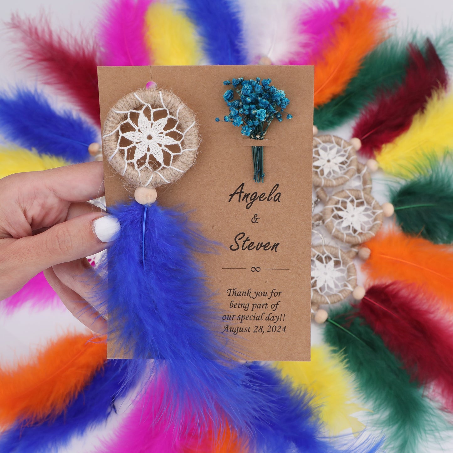 Multicolor Bohemian Dreamcatcher Keychain – Handmade Lucky Charm Favor for Weddings, Baby Showers & More 2