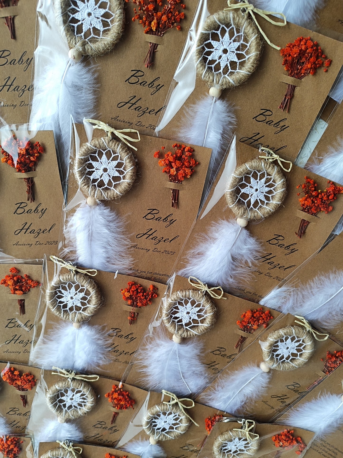 Mini Dreamcatcher Keychain Unique Favors For Guest, Boho Wedding Bridal Shower Gift, Bohemian Baby Shower Bulk Gift, Personalized Party Gift, White Feather Dreamcatcher Keychain – Elegant Boho Favor for Weddings, Baby Showers & Special Events