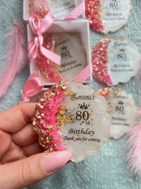 Personalized Adult Birthday Party Favors, 15th, 16 th, 40th, 50th, 60th, 70th, 80th, 90th, 100th Birthday Party Favor, Custom Birthday Magnet, Anniversary Favors