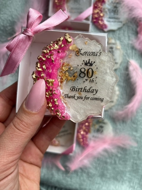 Personalized Adult Birthday Party Favors, 15th, 16 th, 40th, 50th, 60th, 70th, 80th, 90th, 100th Birthday Party Favor, Custom Birthday Magnet, Anniversary Favors