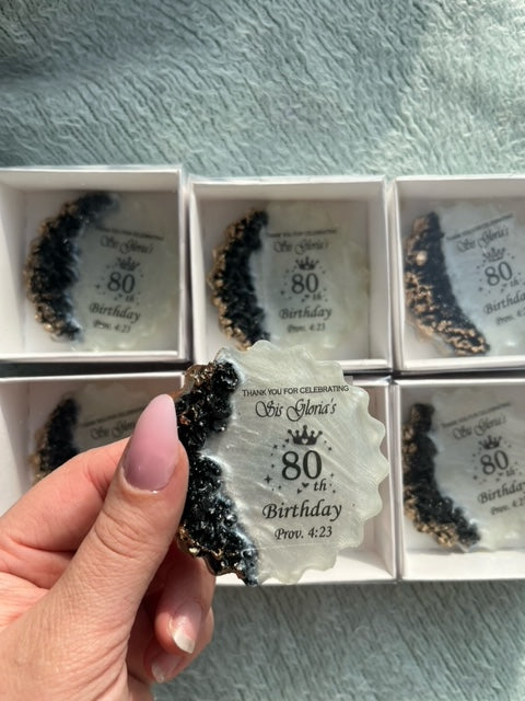 Personalized Adult Birthday Party Favors, 15th, 16 th, 40th, 50th, 60th, 70th, 80th, 90th, 100th Birthday Party Favor, Custom Birthday Magnet, Anniversary Favors