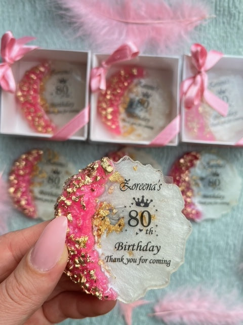 Personalized Adult Birthday Party Favors, 15th, 16 th, 40th, 50th, 60th, 70th, 80th, 90th, 100th Birthday Party Favor, Custom Birthday Magnet, Anniversary Favors