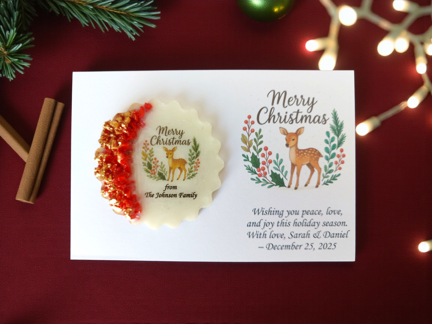 Christian Christmas Favor | Bible Verse Epoxy Magnet | Church Christmas Gift | Faith-Based Holiday Keepsake | Religious Holiday Favor