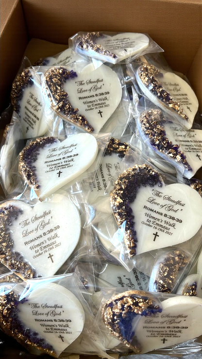 Personalized Epoxy Heart Fridge Magnet, Custom Resin Wedding Favors for Guests, Elegant Engagement Gift, Bridal Shower Souvenir
