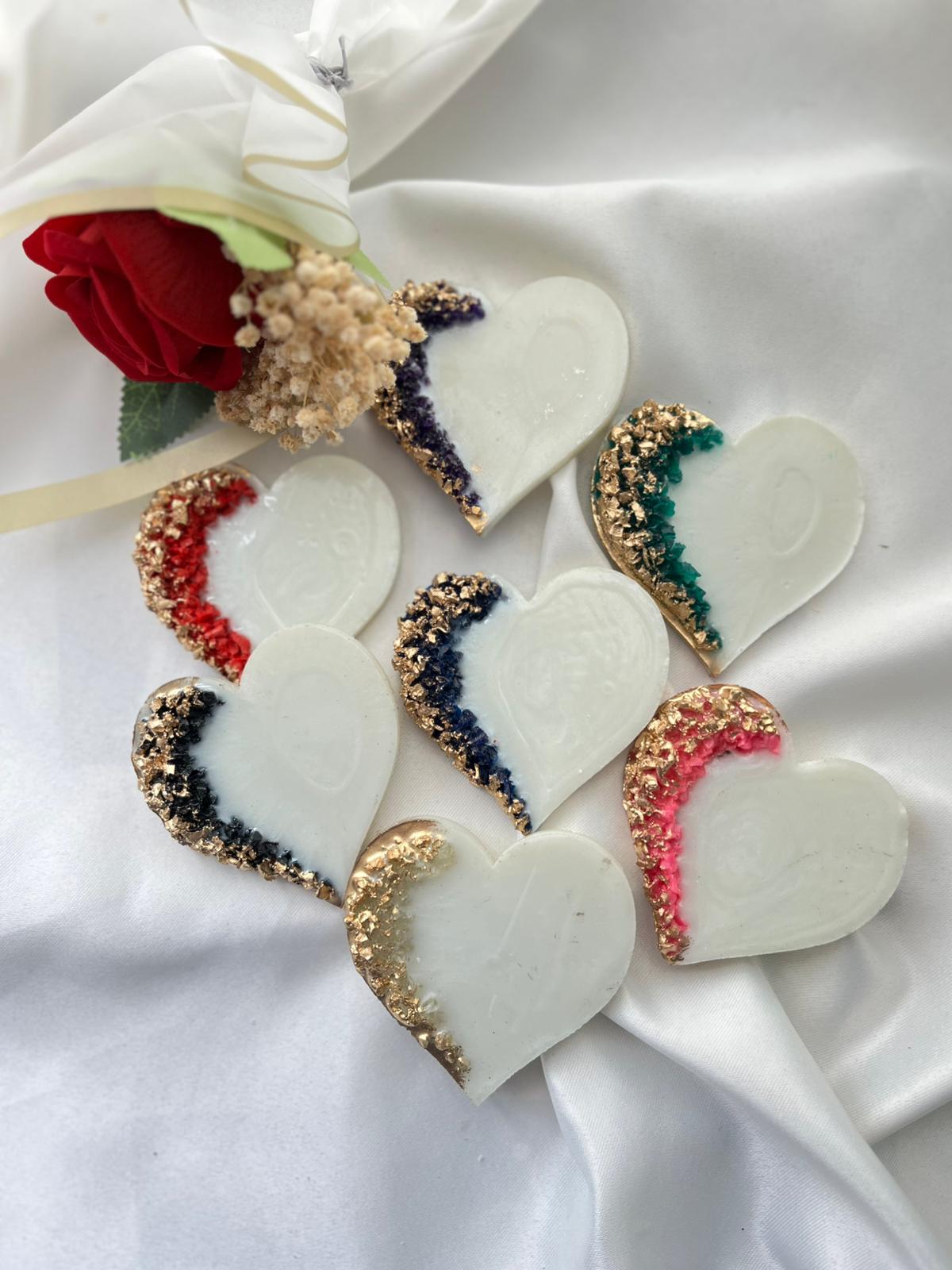 Personalized Epoxy Heart Fridge Magnet, Custom Resin Wedding Favors for Guests, Elegant Engagement Gift, Bridal Shower Souvenir