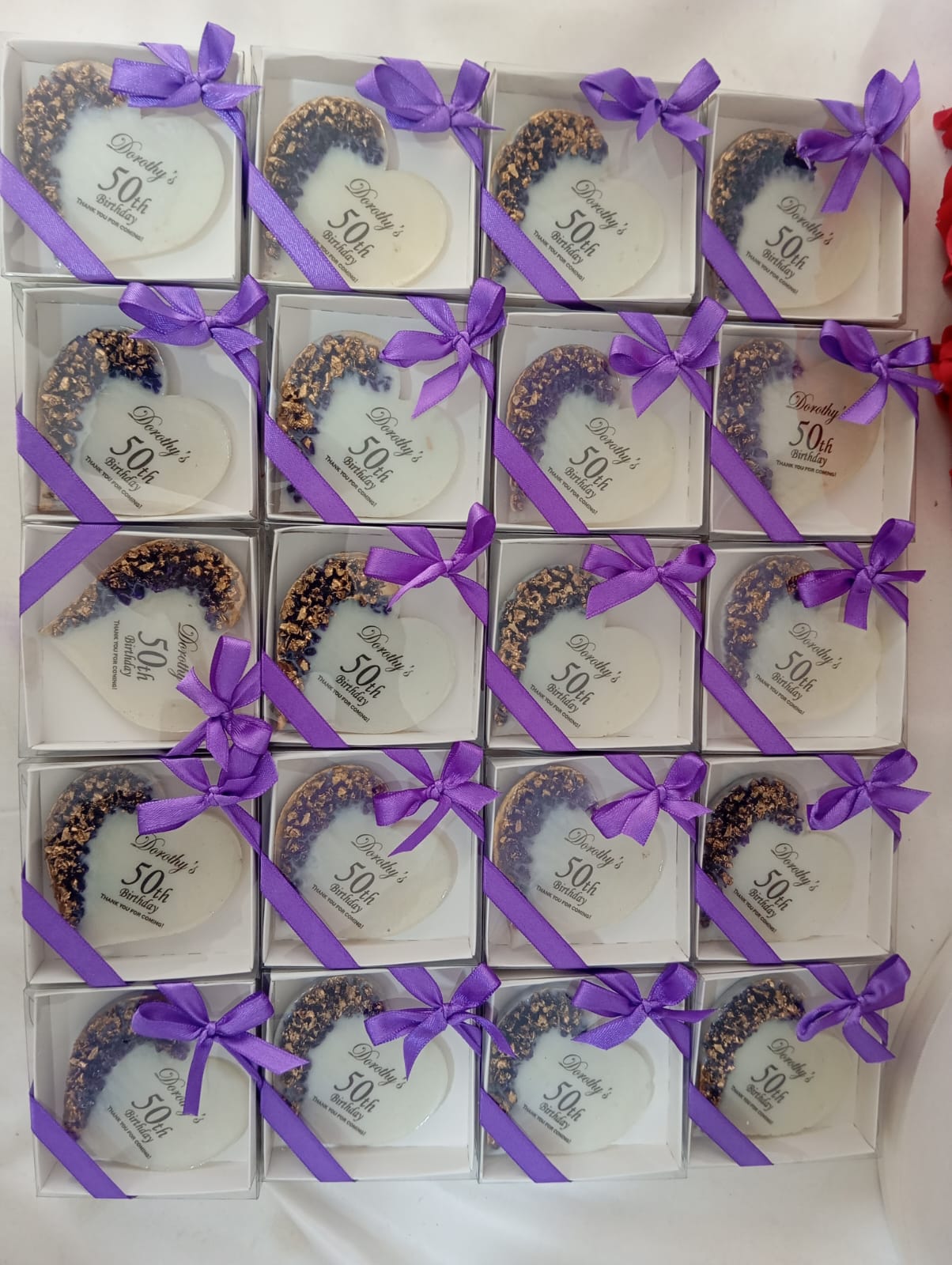 Personalized Epoxy Heart Fridge Magnet, Custom Resin Wedding Favors for Guests, Elegant Engagement Gift, Bridal Shower Souvenir