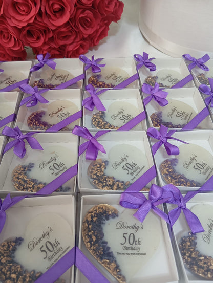 Personalized Epoxy Heart Fridge Magnet, Custom Resin Wedding Favors for Guests, Elegant Engagement Gift, Bridal Shower Souvenir