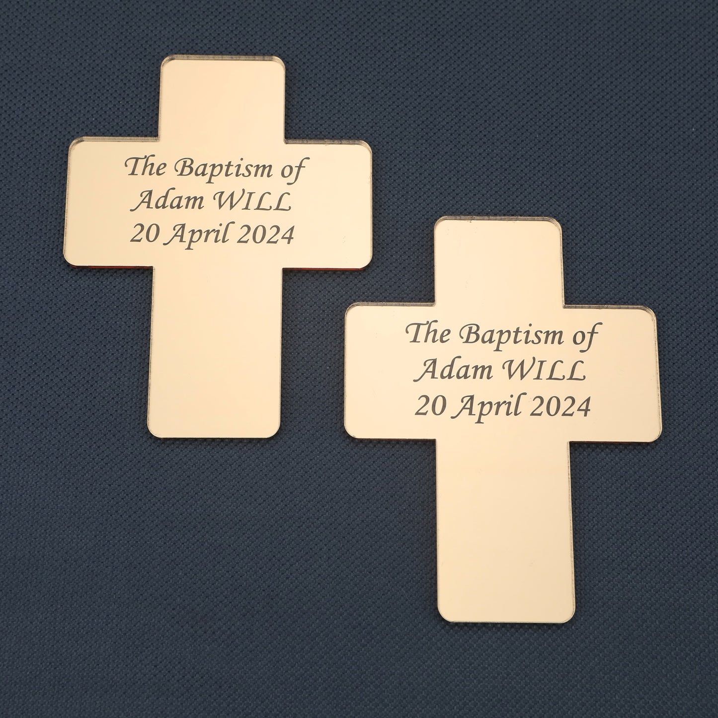 Cross-Shaped Acrylic Mirror Magnet – Baptism & Memorial Service Guest Favor, Unique Baptism Magnet Favor, Christening Favor for Guest, Mi Bautizo, Christening Gifts, First Communion, Custom Baptism Cross Magnet