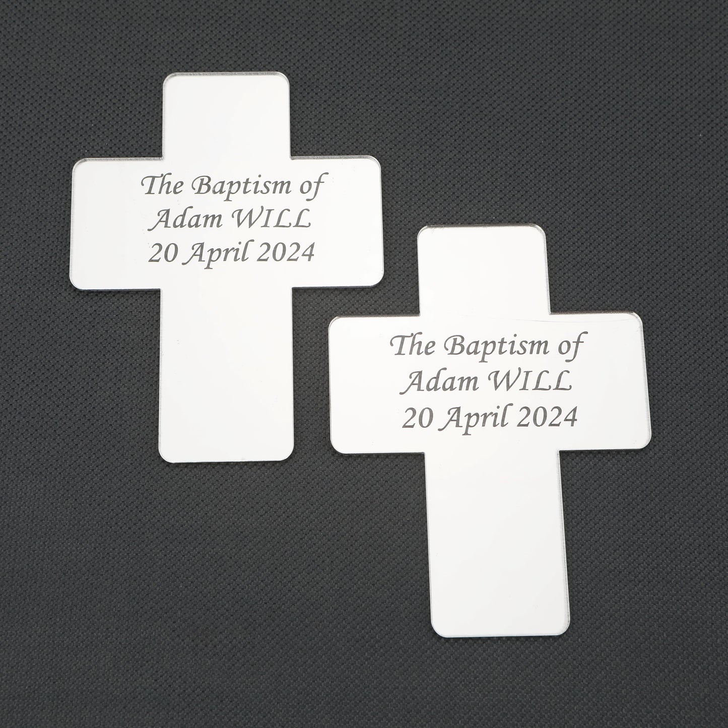 Cross-Shaped Acrylic Mirror Magnet – Baptism & Memorial Service Guest Favor, Unique Baptism Magnet Favor, Christening Favor for Guest, Mi Bautizo, Christening Gifts, First Communion, Custom Baptism Cross Magnet