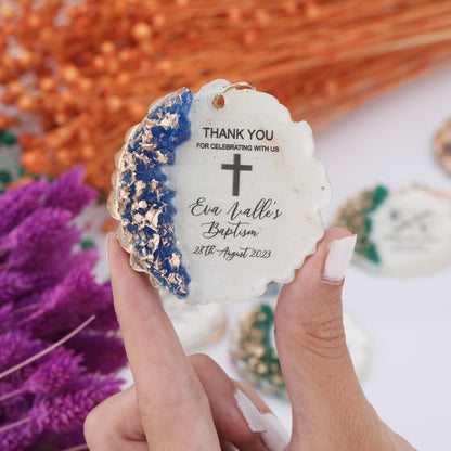 Baptism Favors For Guest,Personalized Christening Gift,Baptism Favors For Boy & Girl,Resin Fridge Epoxy Magnet,Custom First Communion