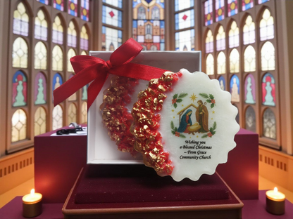 Christmas Church Favor, Bible Verse Epoxy Magnet, Christian Christmas Gift, Religious Holiday Favor, Faith-Based Gift, Epoxy Resin Christmas Magnet