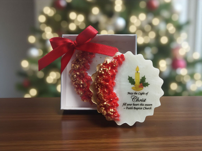 Christmas Church Favor, Bible Verse Epoxy Magnet, Christian Christmas Gift, Religious Holiday Favor, Faith-Based Gift, Epoxy Resin Christmas Magnet