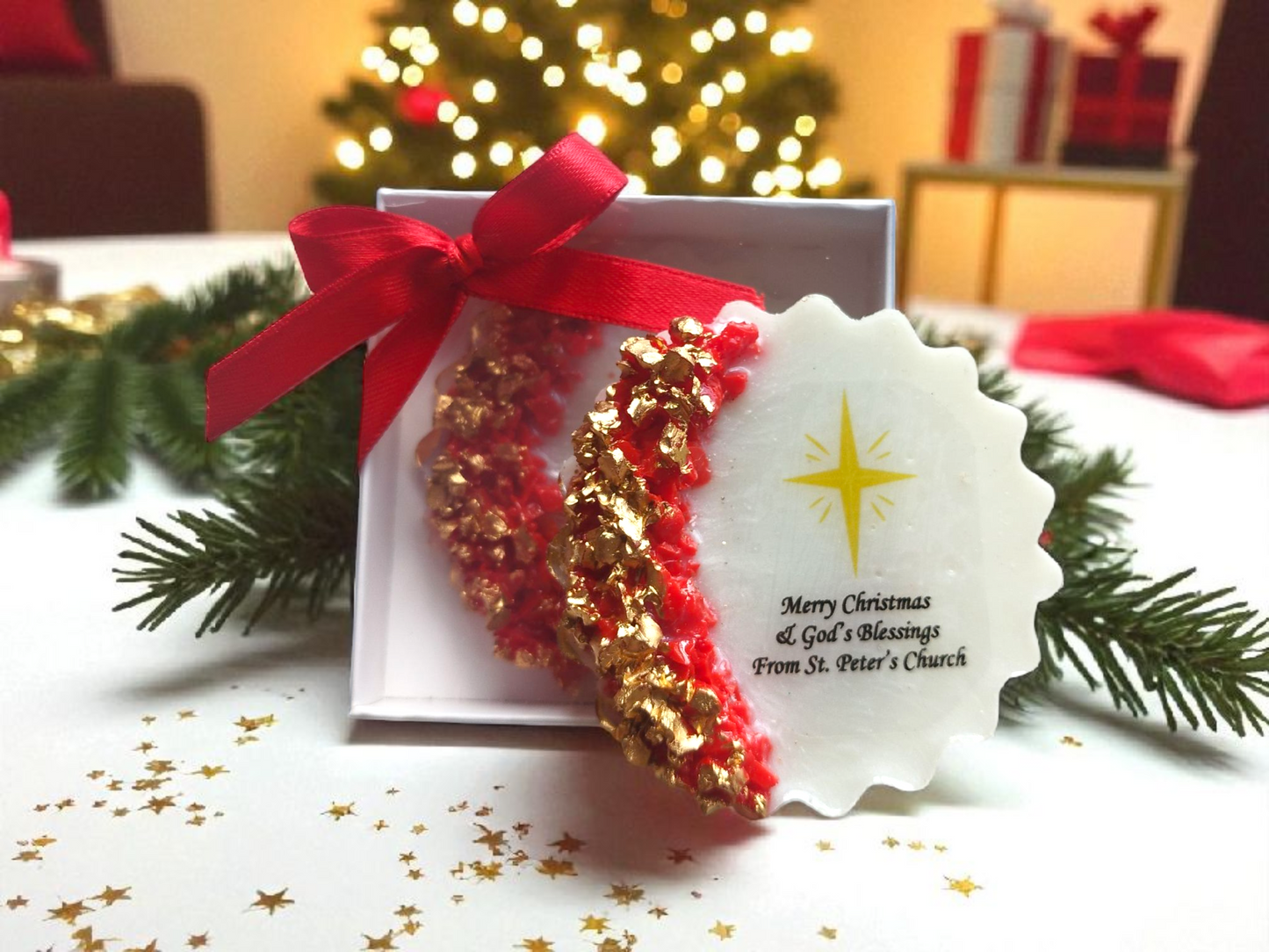 Christmas Church Favor, Bible Verse Epoxy Magnet, Christian Christmas Gift, Religious Holiday Favor, Faith-Based Gift, Epoxy Resin Christmas Magnet