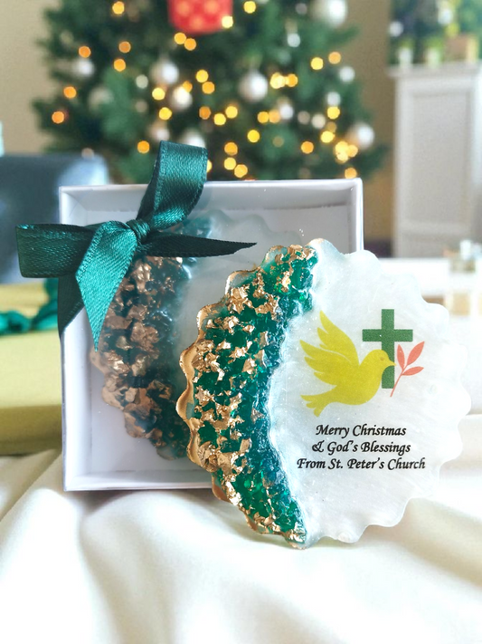 Christmas Church Favor, Bible Verse Epoxy Magnet, Christian Christmas Gift, Religious Holiday Favor, Faith-Based Gift, Epoxy Resin Christmas Magnet