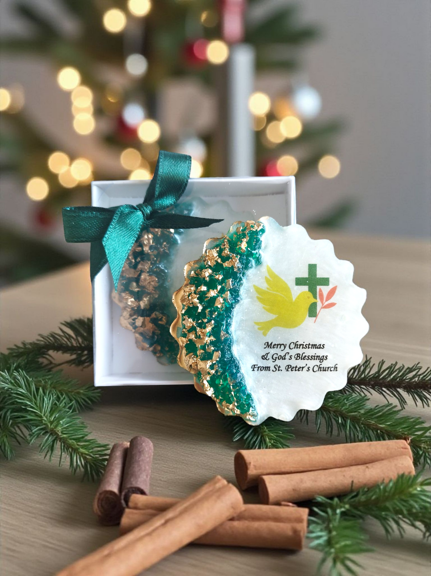 Christmas Church Favor, Bible Verse Epoxy Magnet, Christian Christmas Gift, Religious Holiday Favor, Faith-Based Gift, Epoxy Resin Christmas Magnet