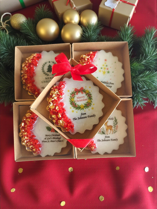 Christmas Epoxy Magnet Favors – Personalized Holiday Gifts for Family, Office, or Church Events