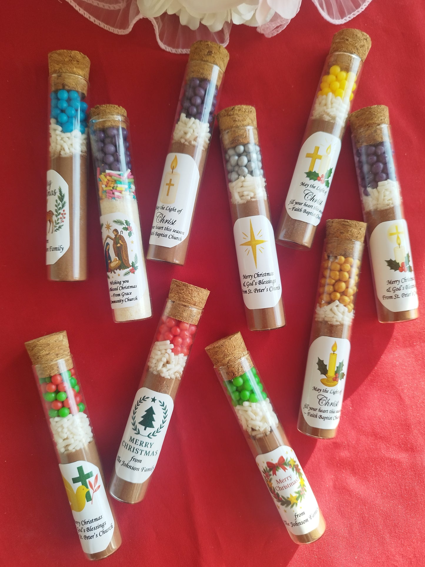 Christmas Hot Chocolate Tube Favors – Personalized Holiday Cocoa Gift for Family, Office, or Church Events