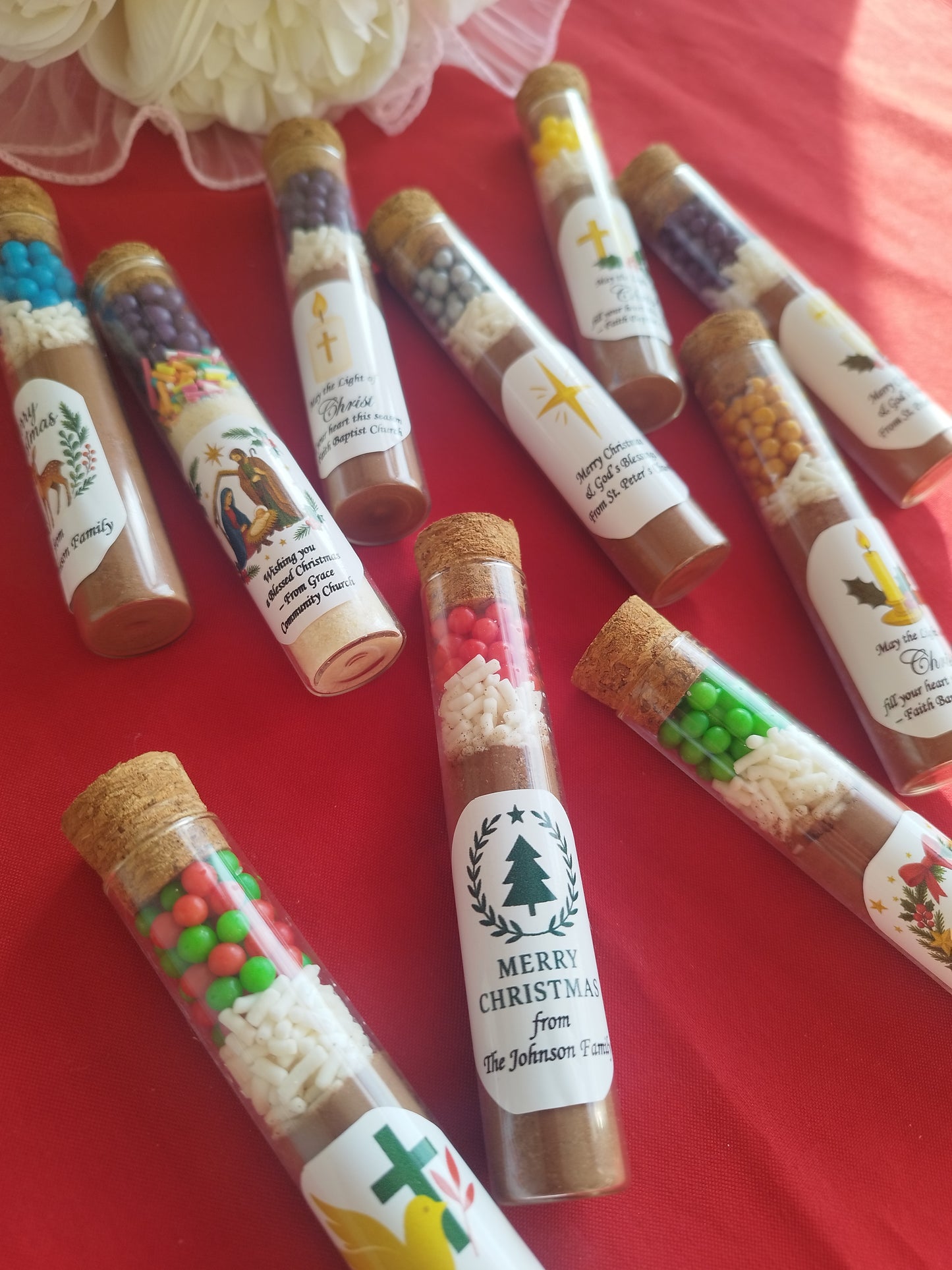 Christmas Hot Chocolate Tube Favors – Personalized Holiday Cocoa Gift for Family, Office, or Church Events