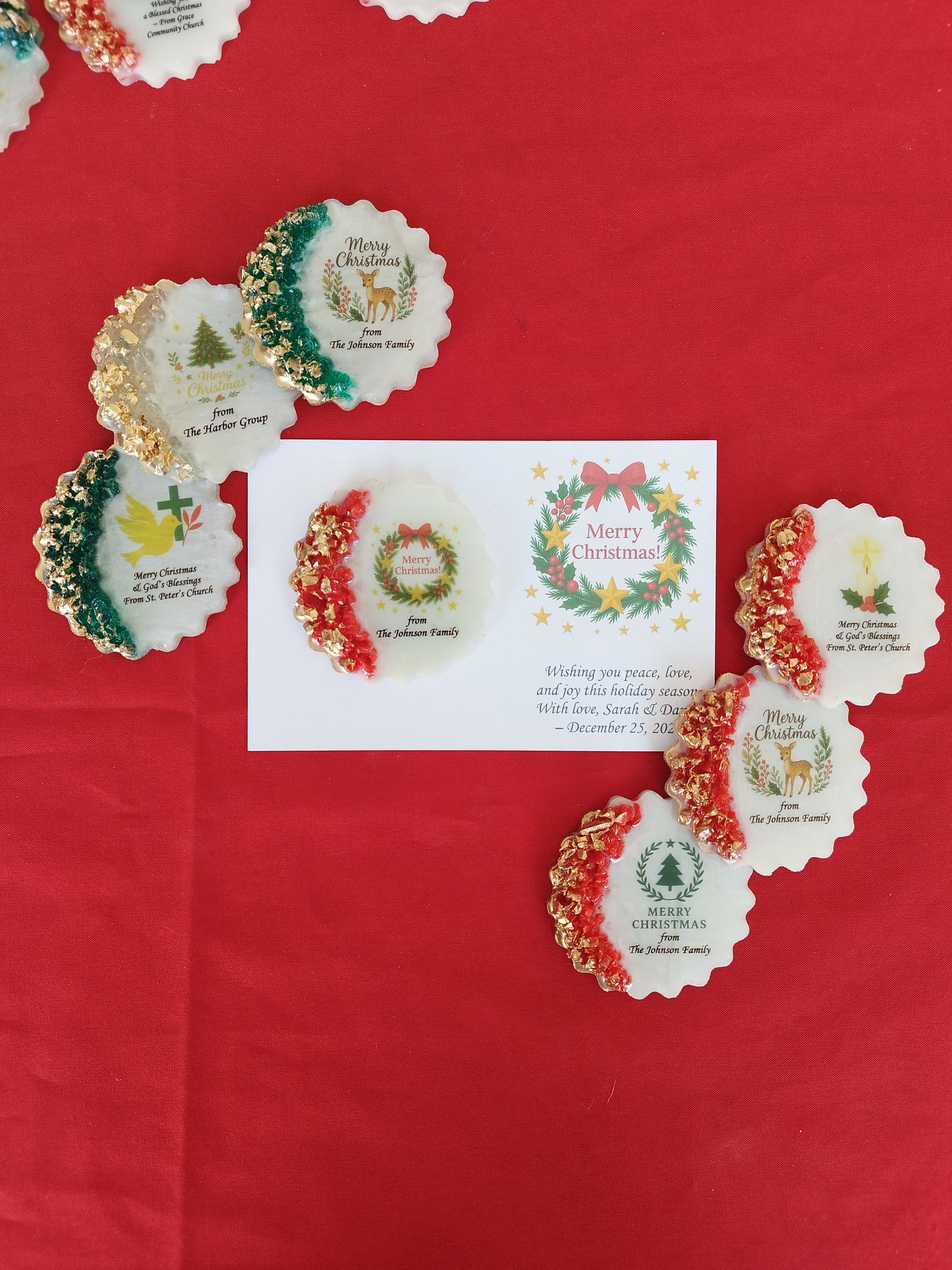 Christian Christmas Favor | Bible Verse Epoxy Magnet | Church Christmas Gift | Faith-Based Holiday Keepsake | Religious Holiday Favor